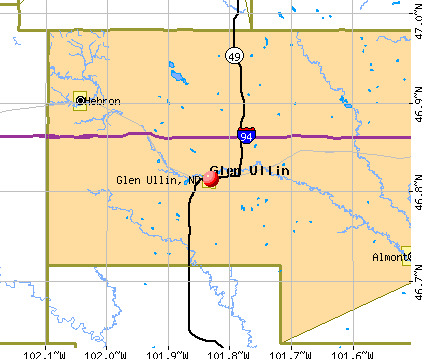 Glen Ullin, ND map