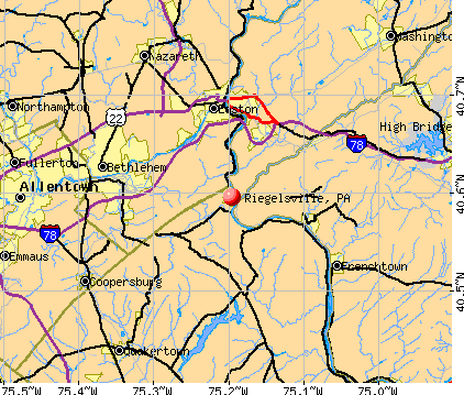 Riegelsville, PA map