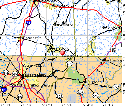 Rouzerville, PA map