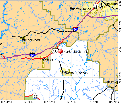 North Bibb, AL map