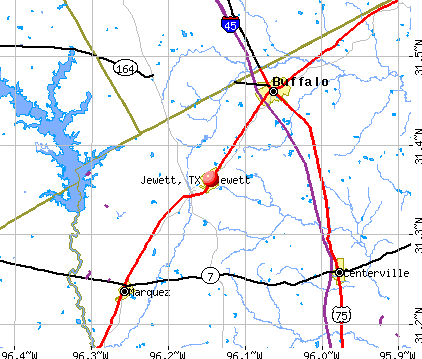 Jewett, TX map