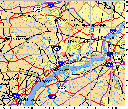 Rutledge, PA map