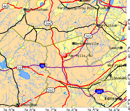 Far Hills, NJ map