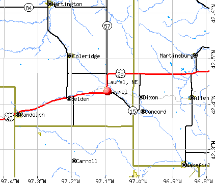 Laurel, NE map