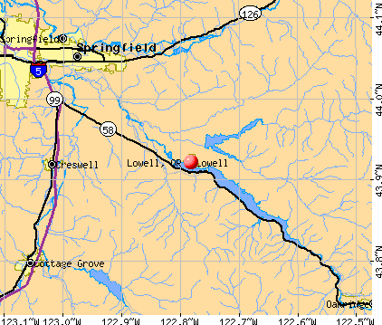 Lowell, OR map