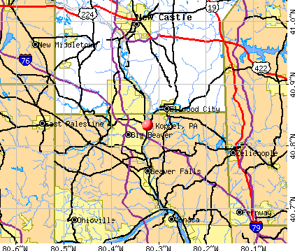 Koppel, PA map