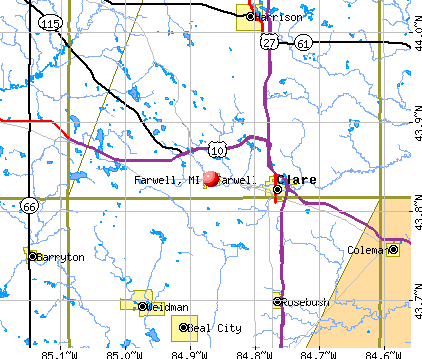 Farwell, MI map