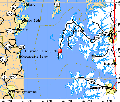 Tilghman Island, MD map