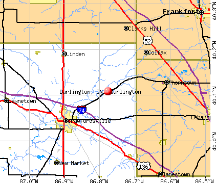 Darlington, IN map