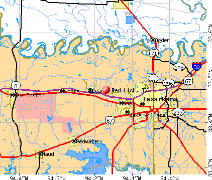 Red Lick, TX map
