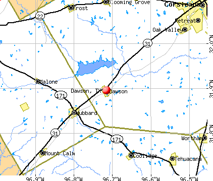 Dawson, TX map
