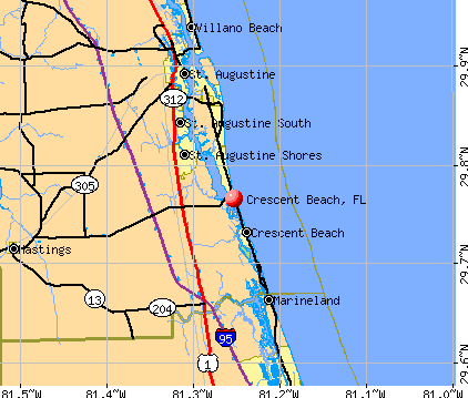 Crescent Beach, FL map