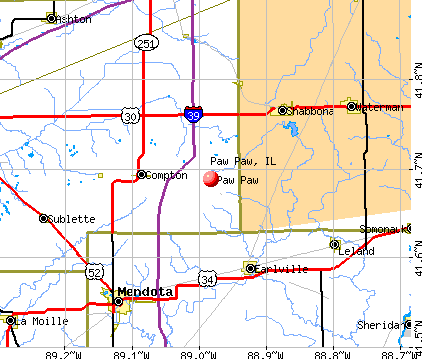 Paw Paw, IL map