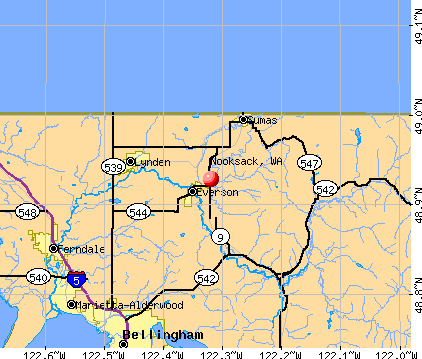 Nooksack, WA map