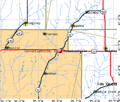 Correctionville, IA map