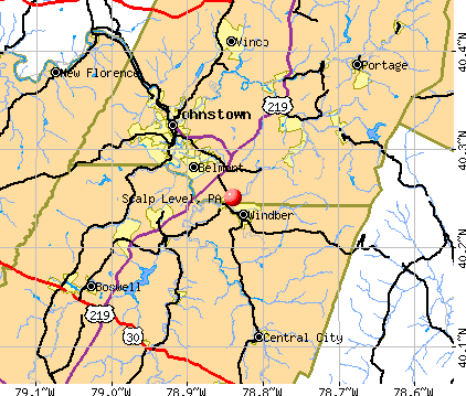Scalp Level, PA map