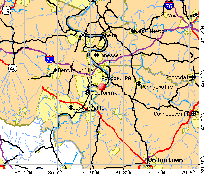 Roscoe, PA map