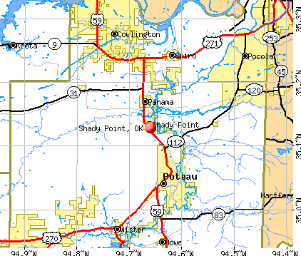 Shady Point, OK map