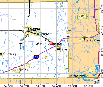 Vernon, MI map