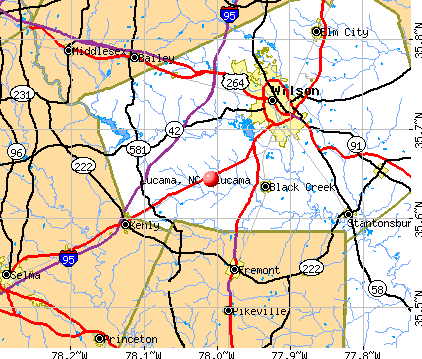 Lucama, NC map