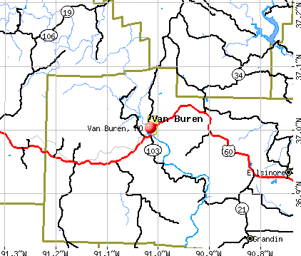 Van Buren, MO map