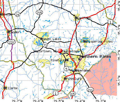 Taylortown, NC map