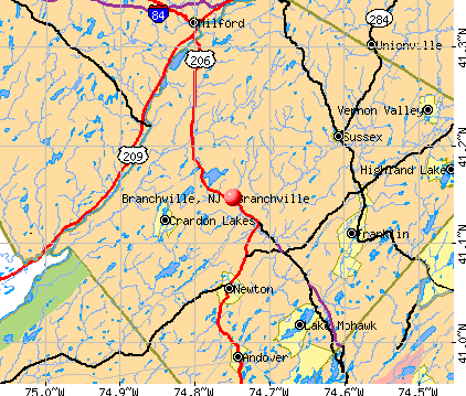 Branchville, NJ map