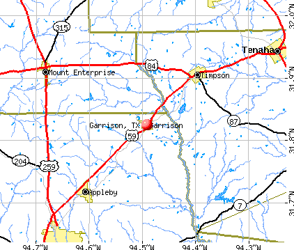 Garrison, TX map