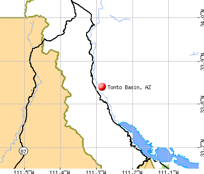 Tonto Basin, AZ map