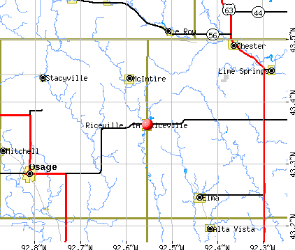 Riceville, IA map