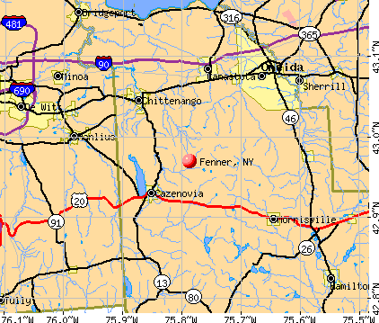 Fenner, NY map