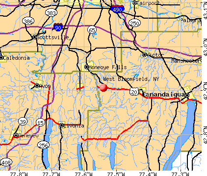 West Bloomfield, NY map