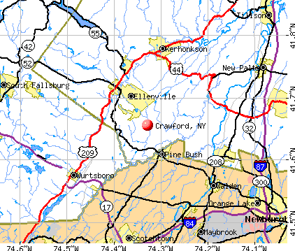 Crawford, NY map