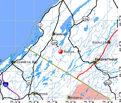 Rossie, NY map