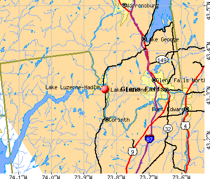 Lake Luzerne, NY map