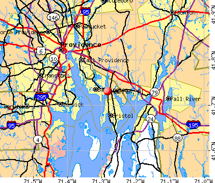 Warren, RI map