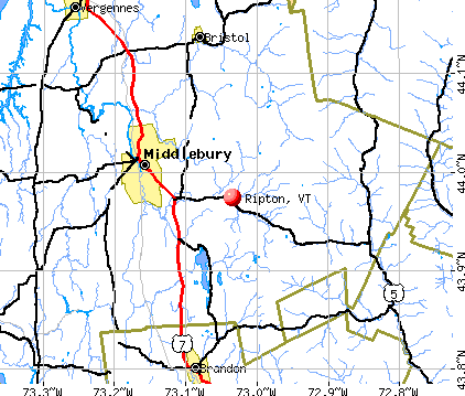 Ripton, VT map