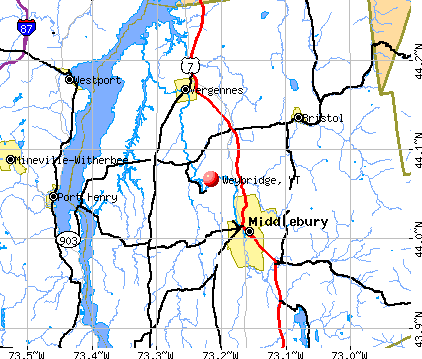 Weybridge, VT map