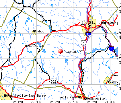 Peacham, VT map