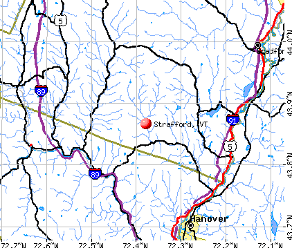 Strafford, VT map