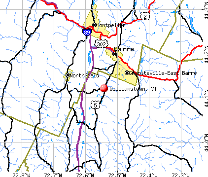 Williamstown, VT map