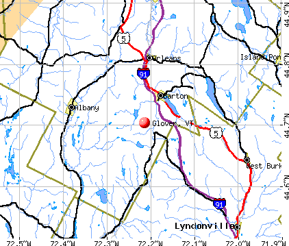 Glover, VT map