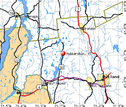 Hubbardton, VT map
