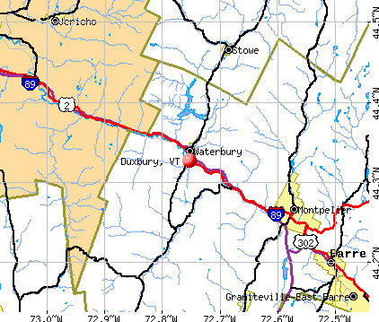 Duxbury, VT map