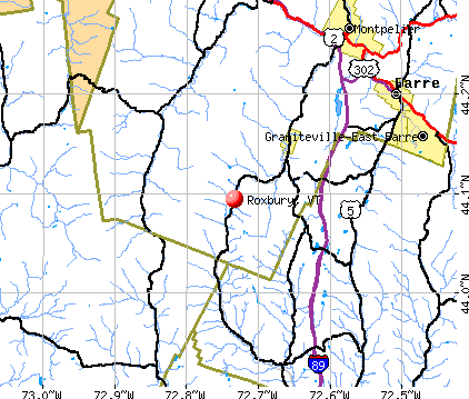 Roxbury, VT map