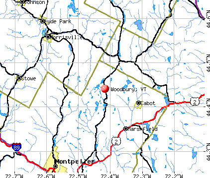 Woodbury, VT map