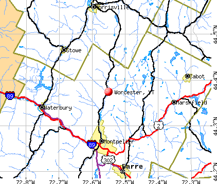 Worcester, VT map