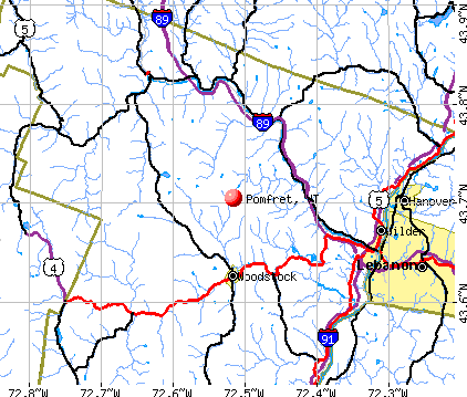 Pomfret, VT map