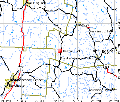 Weston, VT map