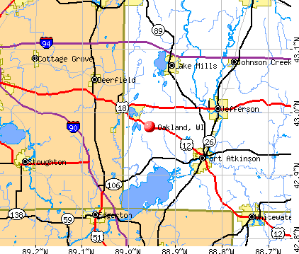 Oakland, WI map